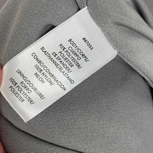 NWT Nordstrom JS Collection Silver Grey Illusion Neckline Sheath Cocktail Dress - Picture 9 of 15